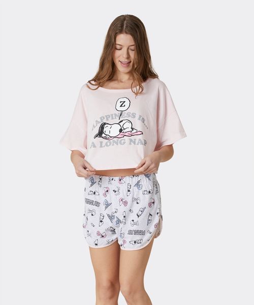 Set Pijama Short y Playera Snoopy de  Dama