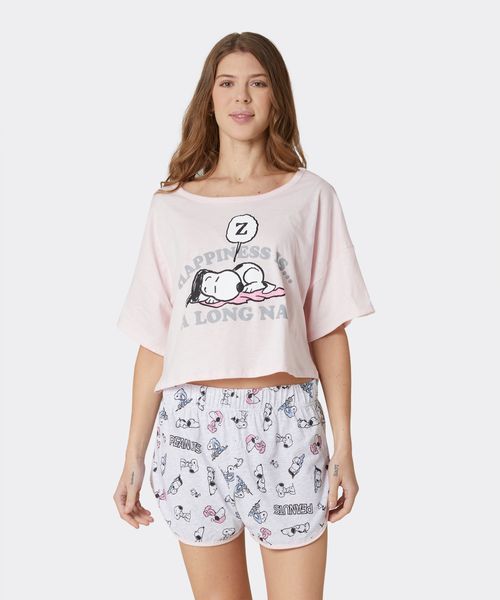 Set Pijama Short y Playera Snoopy de  Dama