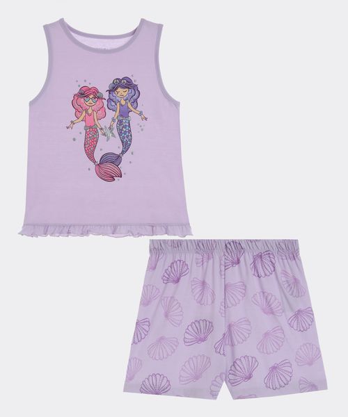 Set Pijama  Short y Tank Top  de  Niña Infantil