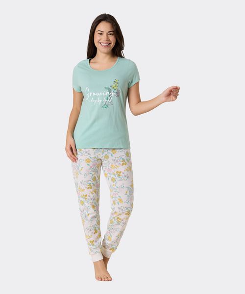 Pijama angorina liso verde francés - Tramas