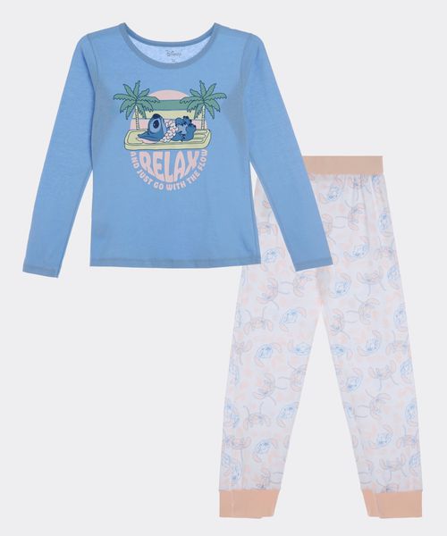 Set Pijama Pantalón y Playera Stitch de  Niña Infantil