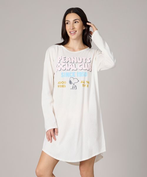 Camisón Manga Larga Snoopy de  Dama