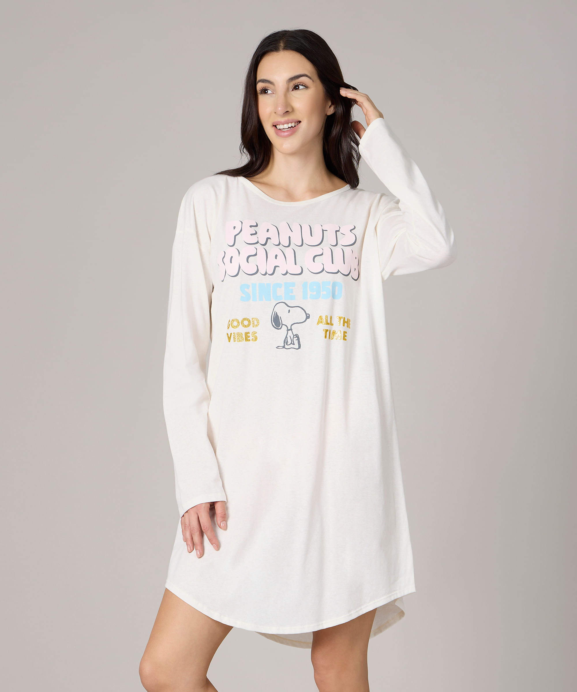 Camisón Manga Larga Snoopy de Dama Optima