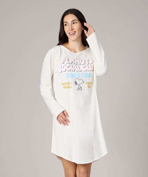 Camisón Manga Larga Snoopy de  Dama