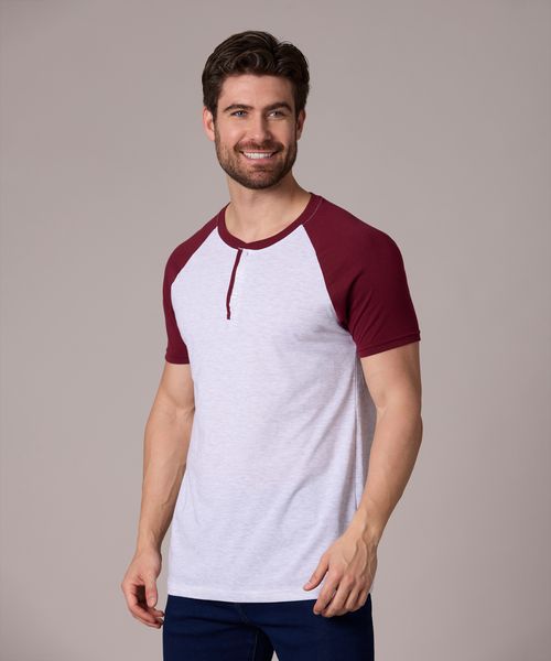 Playera Henley  de  Caballero