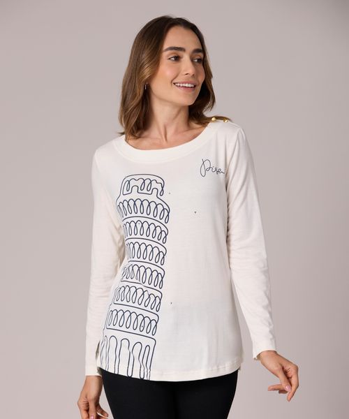 Playera Manga Larga  de  Dama