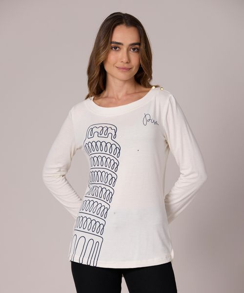 Playera Manga Larga  de  Dama