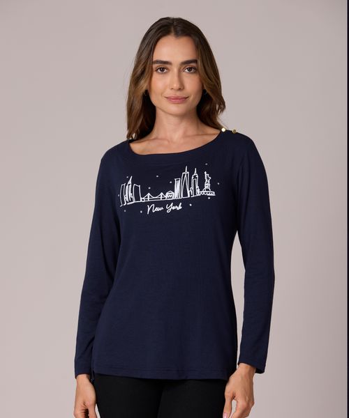 Playera Manga Larga  de  Dama