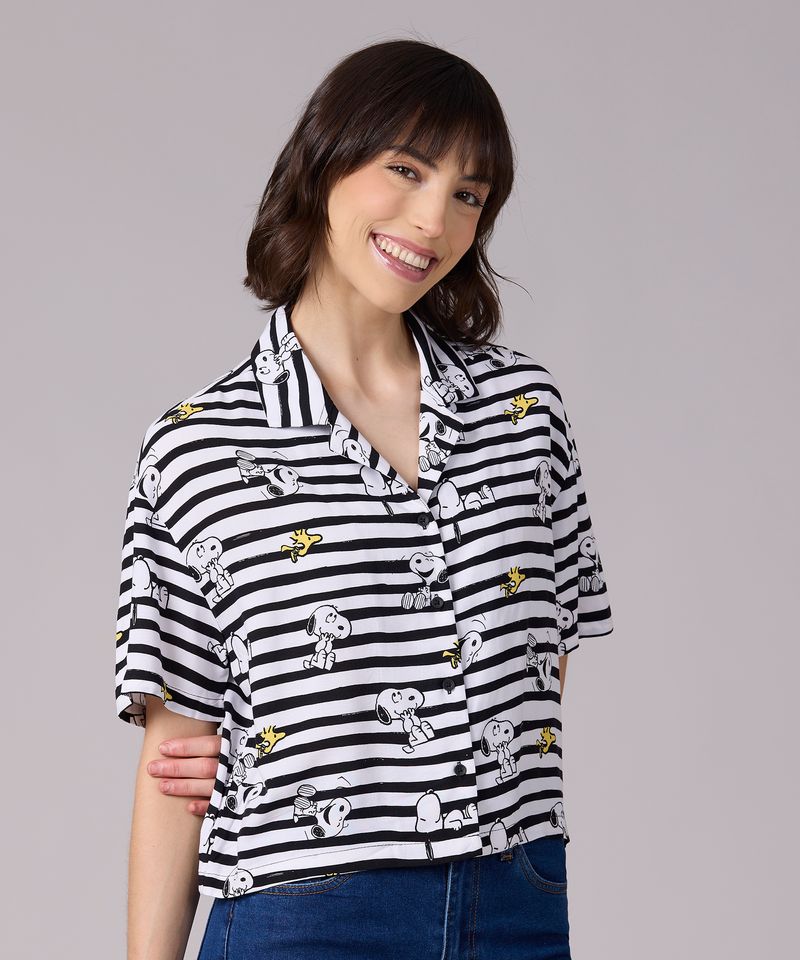 Blusa Manga Corta Snoopy de Dama