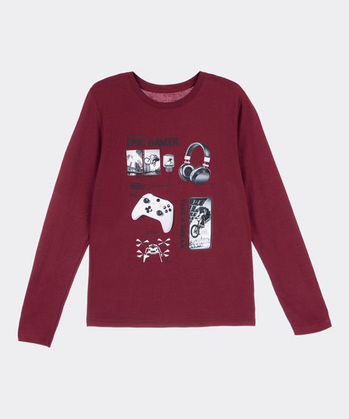 Playera Manga Larga  de  Niño Juvenil