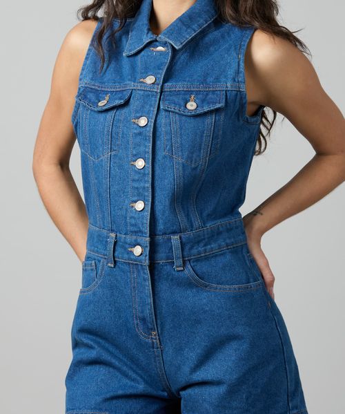 Overol Corto  de  Mezclilla Dama