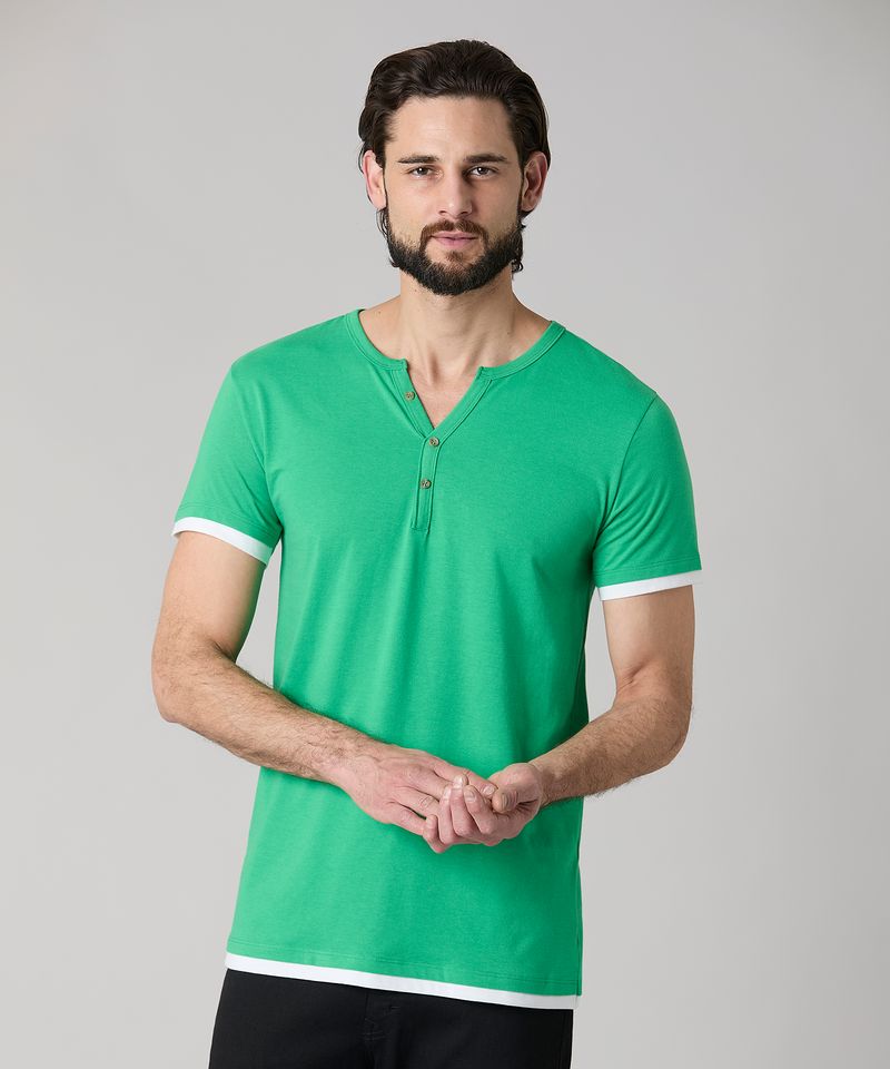 Playera Henley  de  Caballero