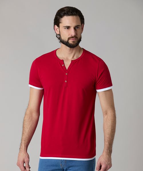 Playera Henley  de  Caballero