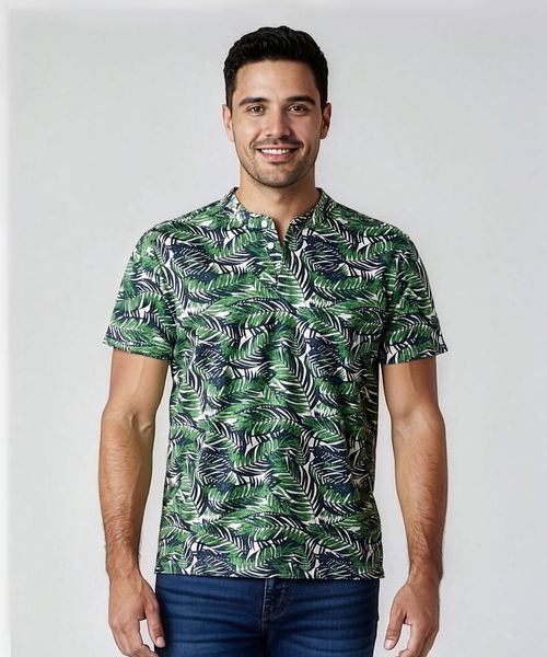 Playera Henley  de  Caballero