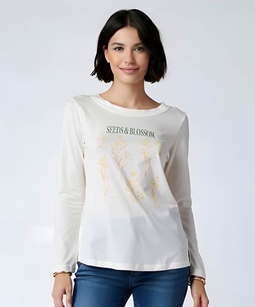 Playera Manga Larga  de  Dama