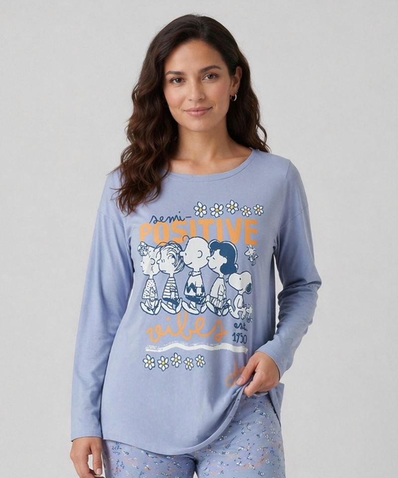Camisón Manga Larga Snoopy de  Dama