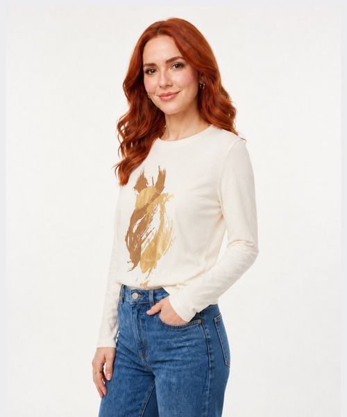 Playera Manga Larga  de  Dama