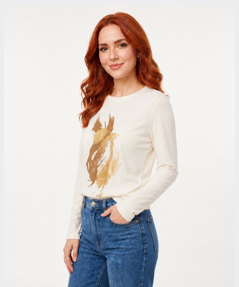 Playera Manga Larga  de  Dama