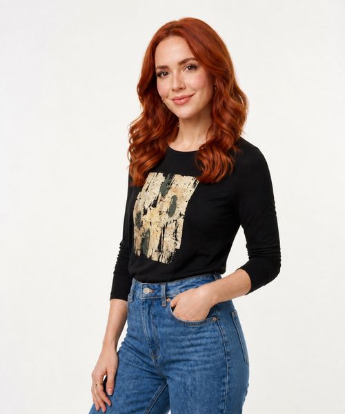 Playera Manga Larga  de  Dama