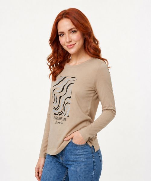 Playera Manga Larga  de  Dama