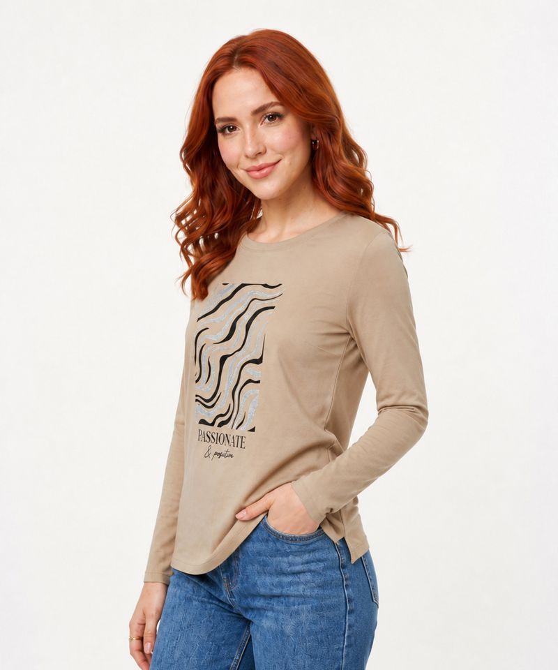 Playera Manga Larga  de  Dama