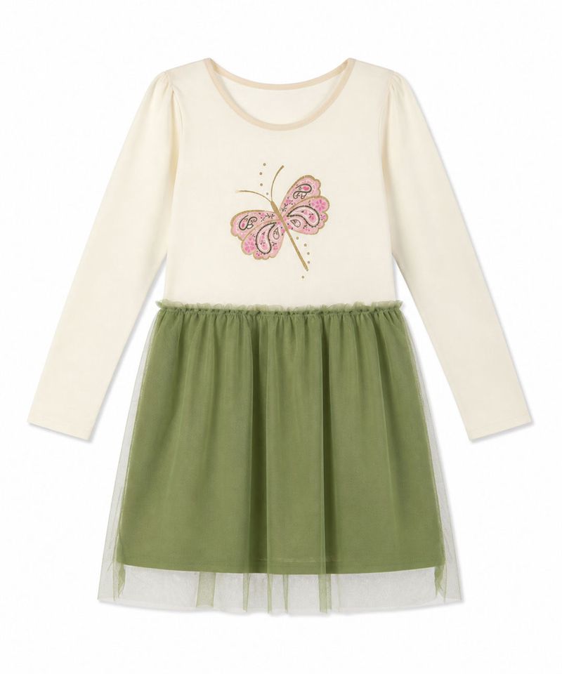 Vestido Manga Larga  de  Niña Infantil