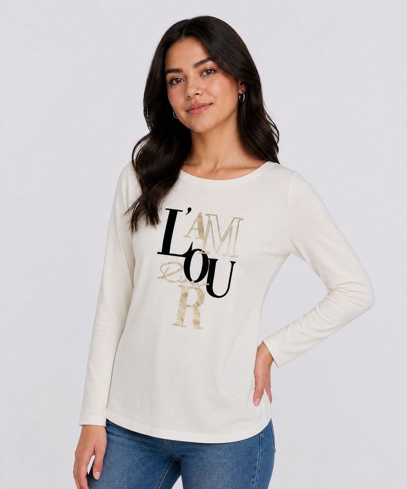 Playera Manga Larga  de  Dama
