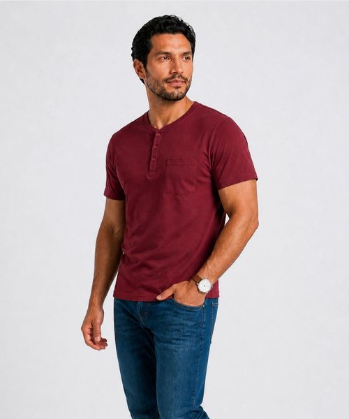 Playera Henley  de  Caballero