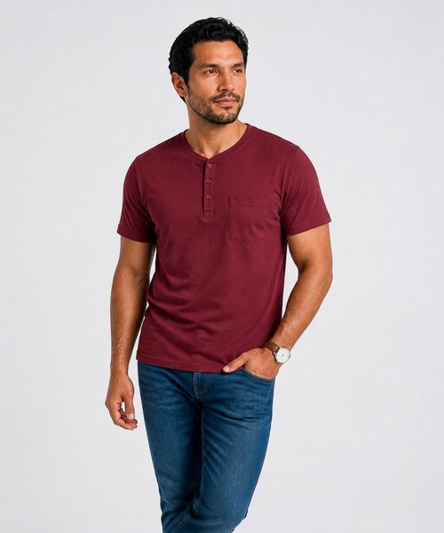 Playera Henley  de  Caballero