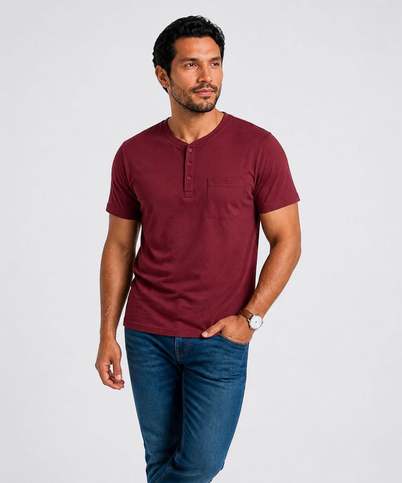 Playera Henley  de  Caballero