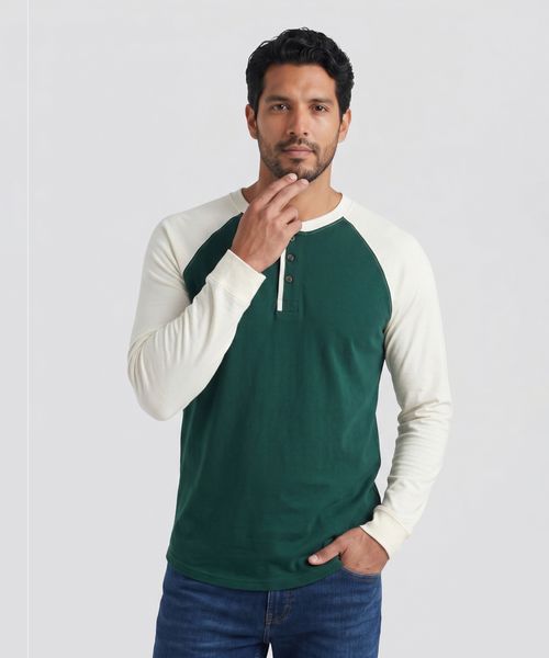 Playera Henley  de  Caballero
