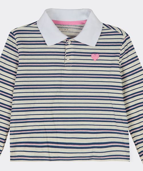 Playera Polo Manga Larga  de  Niña Infantil