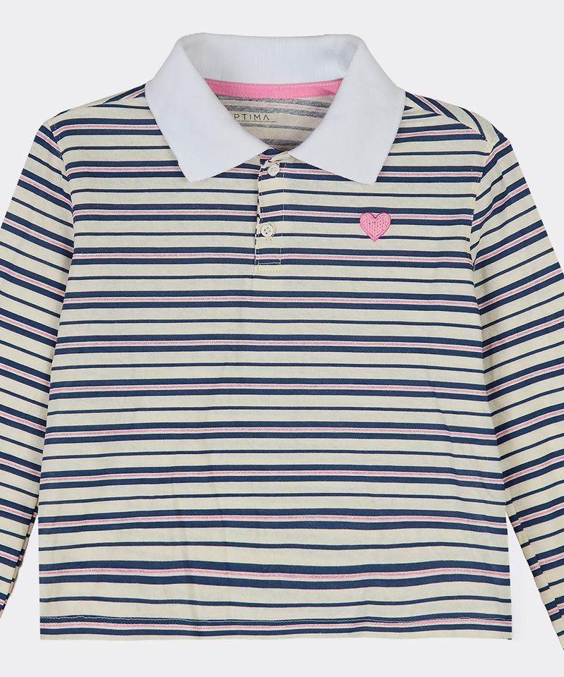 Playera Polo Manga Larga  de  Niña Infantil