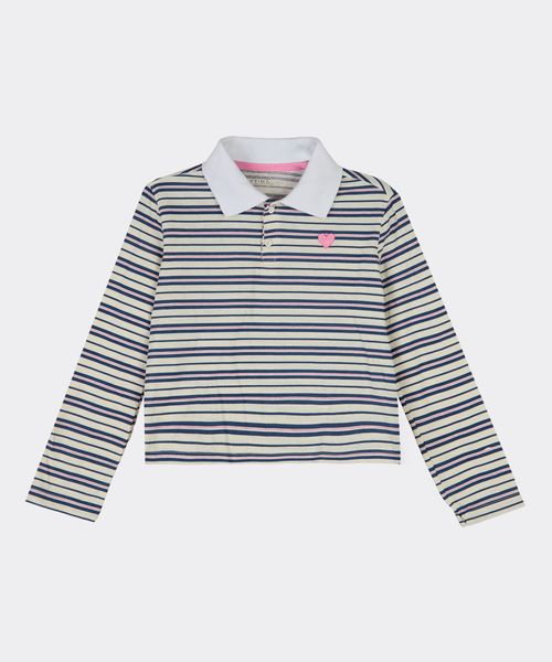 Playera Polo Manga Larga  de  Niña Infantil