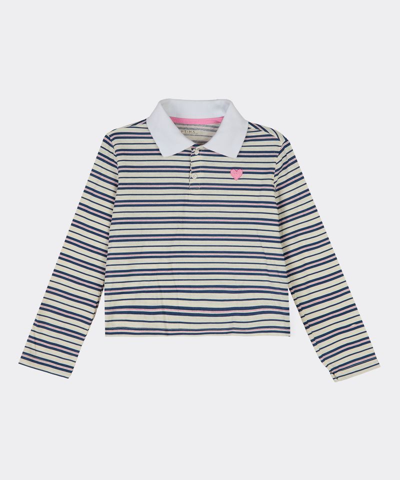 Playera Polo Manga Larga  de  Niña Infantil