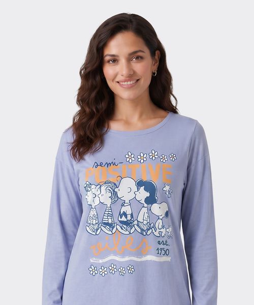 Camisón Manga Larga Snoopy de  Dama