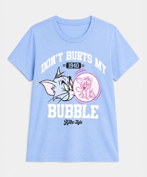 Playera de Licencia Tom And Jerry de  Dama Cuello Redondo