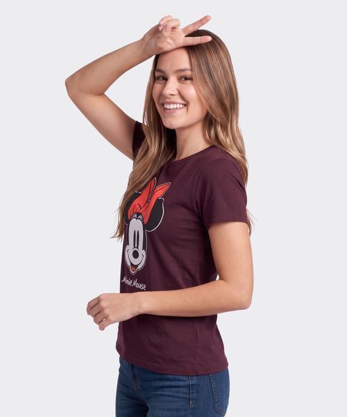 Playera de Licencia Mickey And Minnie de  Dama Cuello Redondo