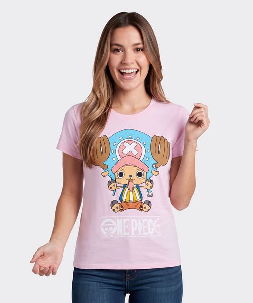 Playera de Licencia One Piece de  Dama Cuello Redondo