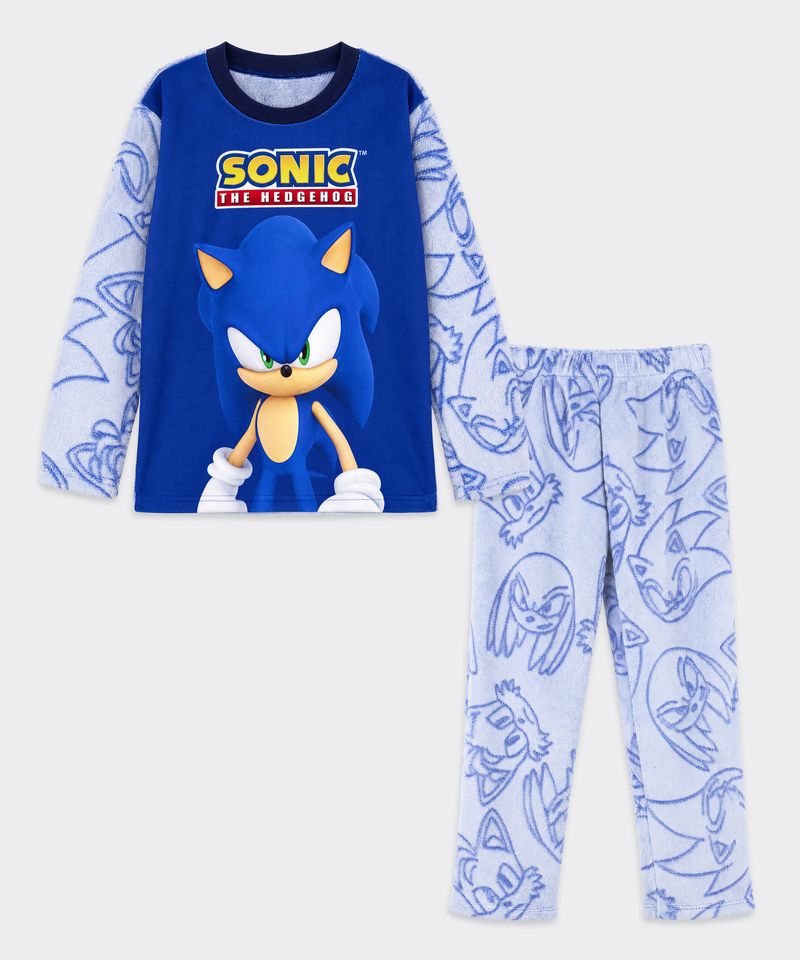 Set Pijama Polar Sonic de  Niño Infantil