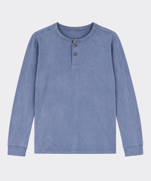 Playera Manga Larga  de  Niño Infantil Henley