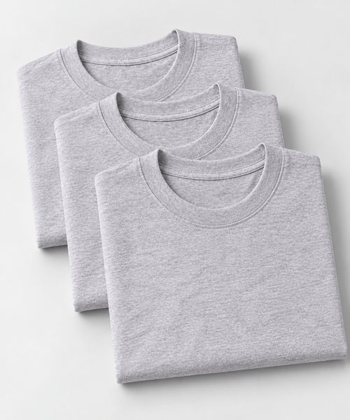 3 Pack Playera Prime de Caballero Gris Heather | Optima.