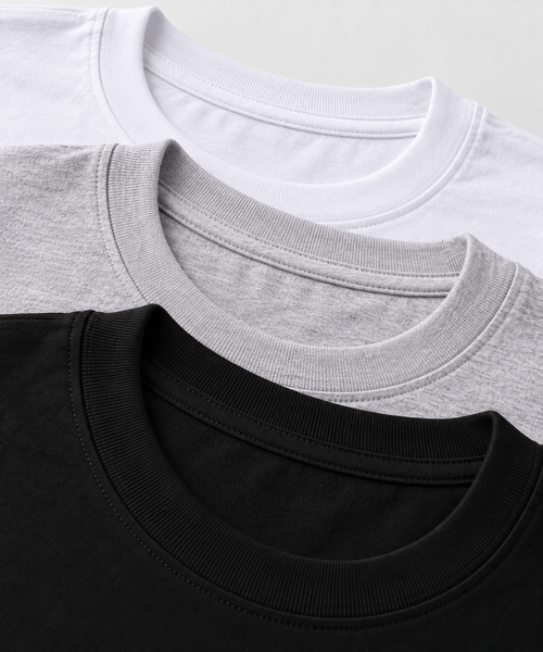 3 Pack Playera Prime de  Caballero Gris , Negro y Blanco