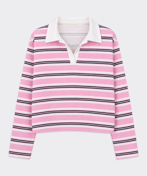 Playera Polo Manga Larga  de  Niña Infantil