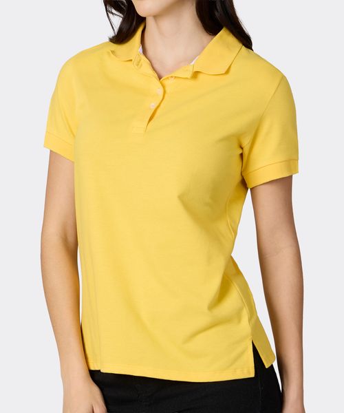 Playera Polo Manga Corta Supreme de Dama Amarillo | Optima Cuello Redondo